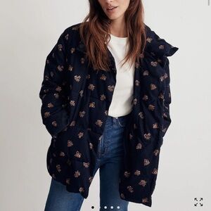 Madewell Corduroy Puffer in Brittanica Blockprint